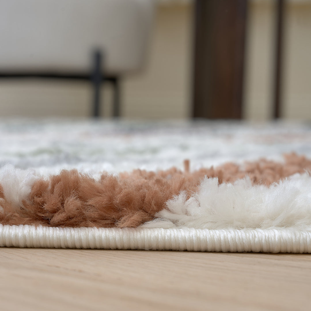 Moodi Shaggy Multicolour Rug, abstract design, 30 mm plush pile| THE RUGS