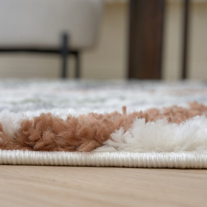 Moodi Shaggy Multicolour Rug, abstract design, 30 mm plush pile| THE RUGS