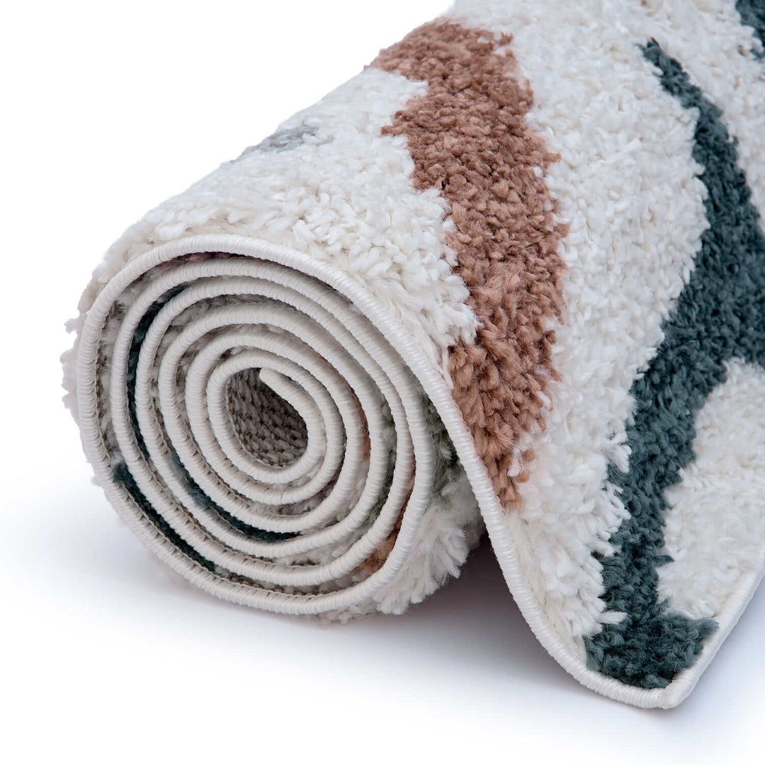 Moodi Shaggy Multicolour Rug, abstract design, 30 mm plush pile| THE RUGS