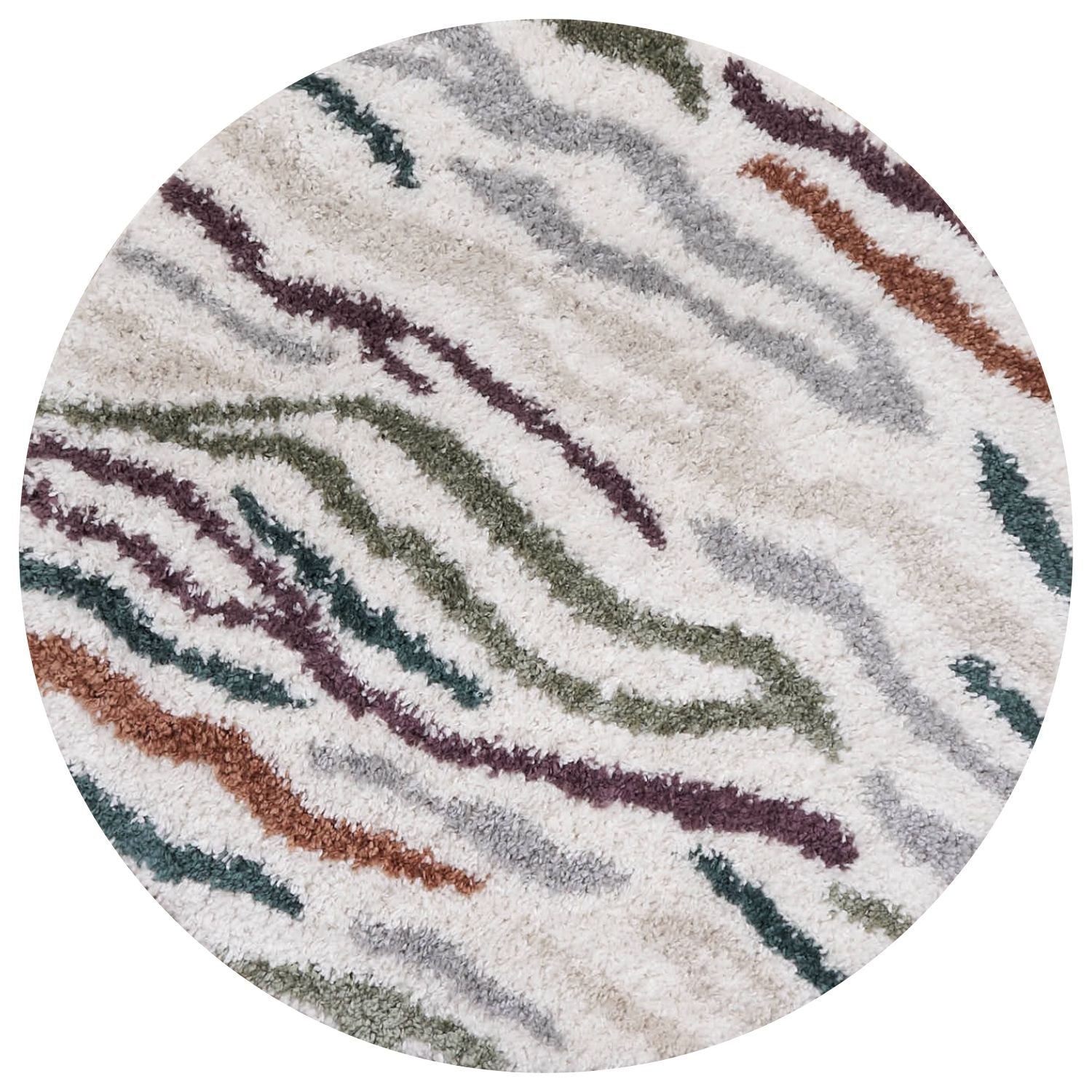Moodi Shaggy Multicolour Rug, abstract design, 30 mm plush pile| THE RUGS