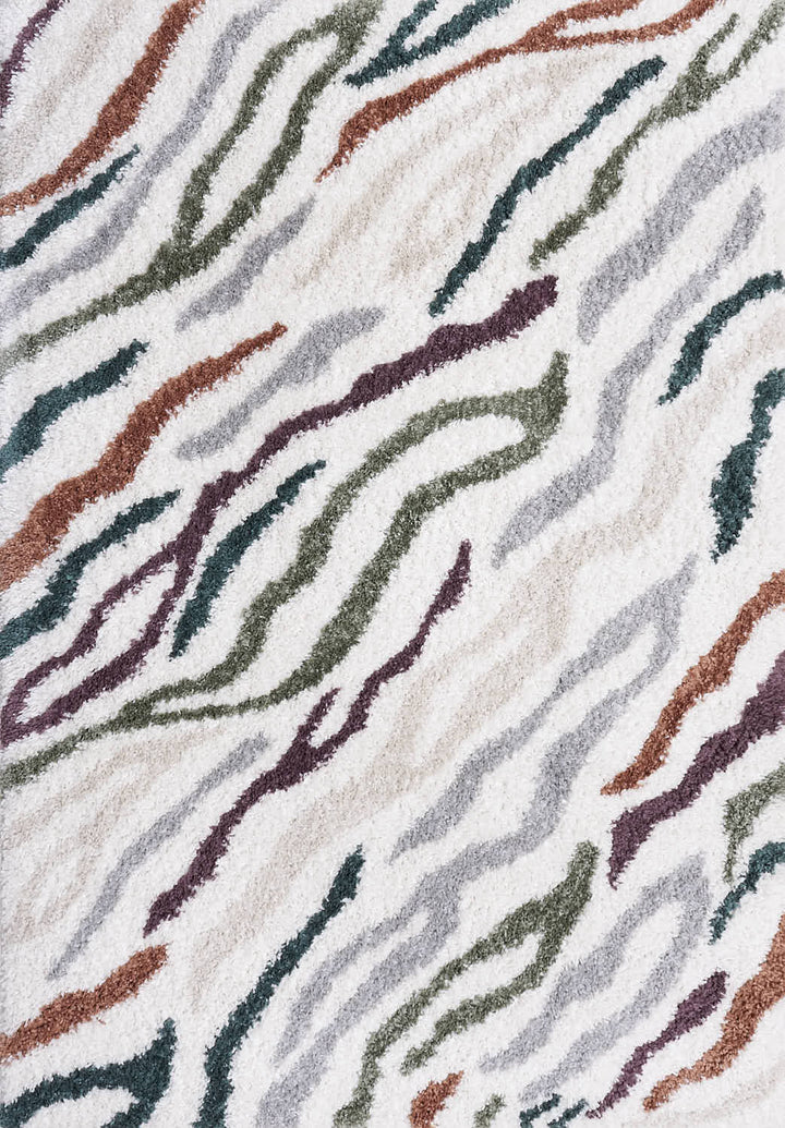 Moodi Shaggy Multicolour Rug, abstract design, 30 mm plush pile| THE RUGS