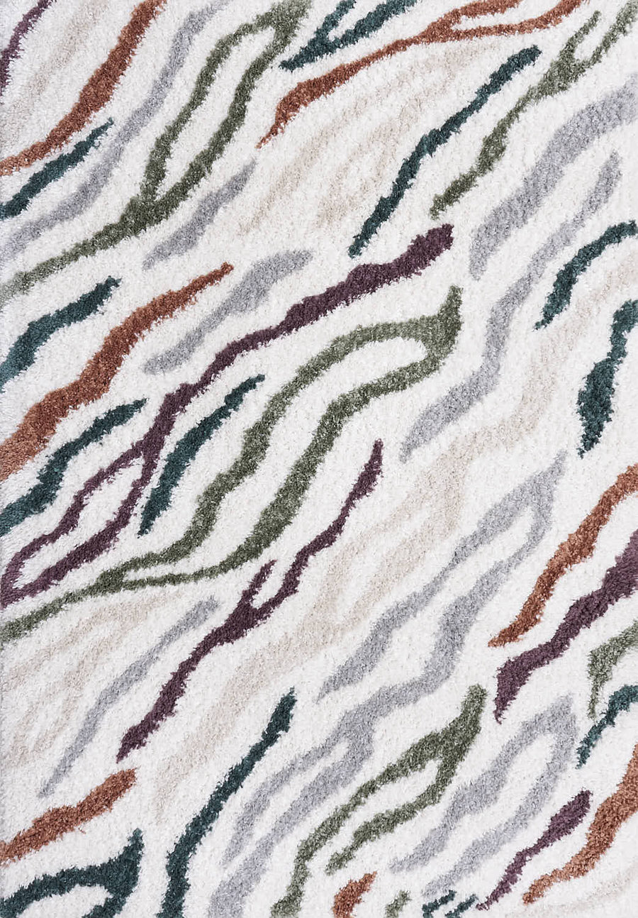 Moodi Shaggy Multicolour Rug, abstract design, 30 mm plush pile| THE RUGS