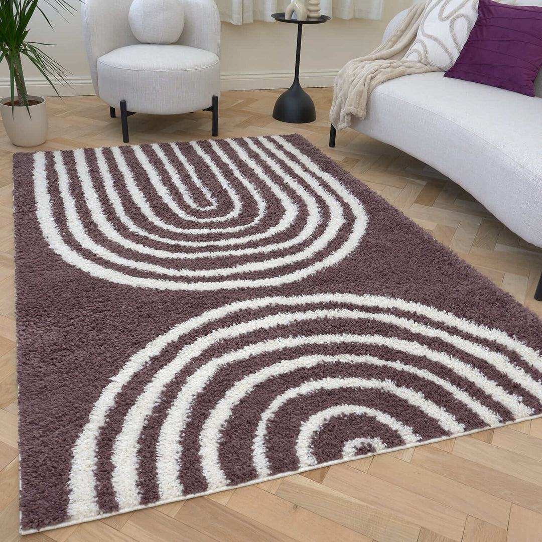 Moodi Shaggy Purple Rug, 30 mm soft & durable pile, warmth underfoot, scandinavian design | THE RUGS