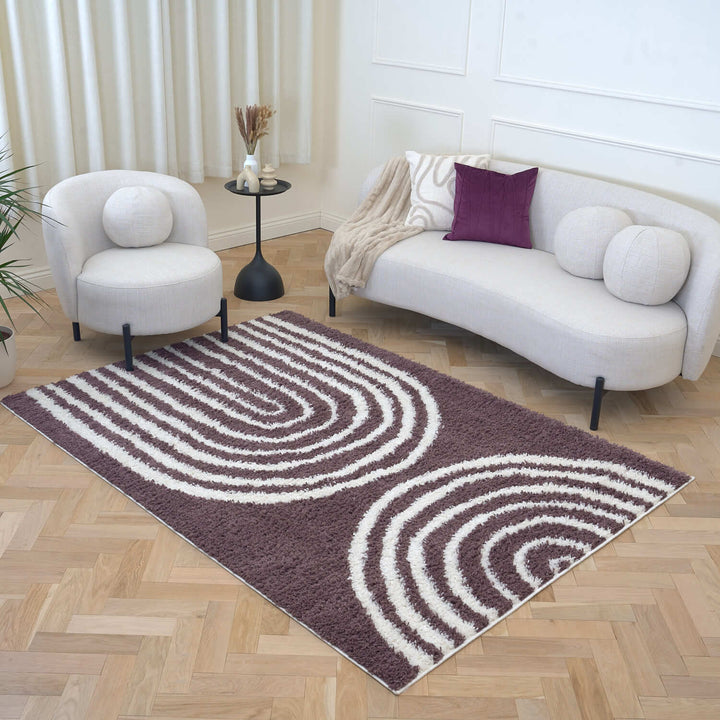 Moodi Shaggy Purple Rug, 30 mm soft & durable pile, warmth underfoot, scandinavian design | THE RUGS