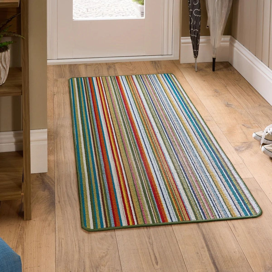 The Rugs Candy Multi Green Stylish Patterned Mat |Quality UK