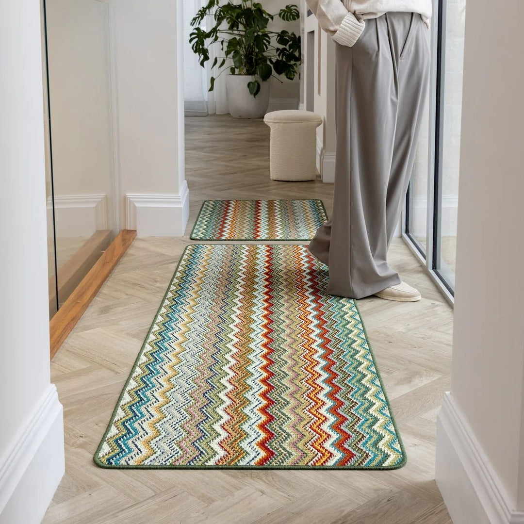 Candy Multi Green Patterned Mat