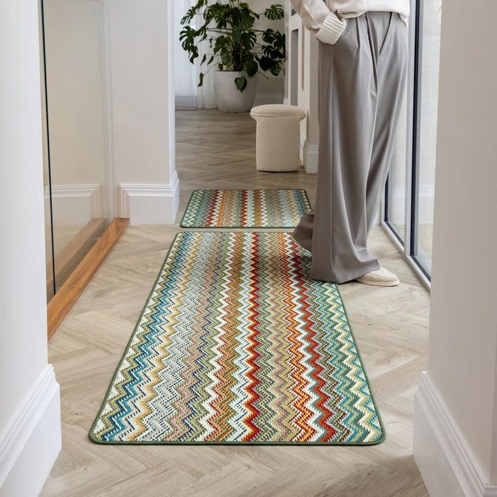 Candy Multi Green Patterned Mat