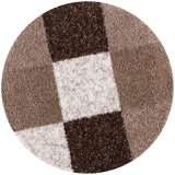 Shaggy Rug Geometric Design Brown