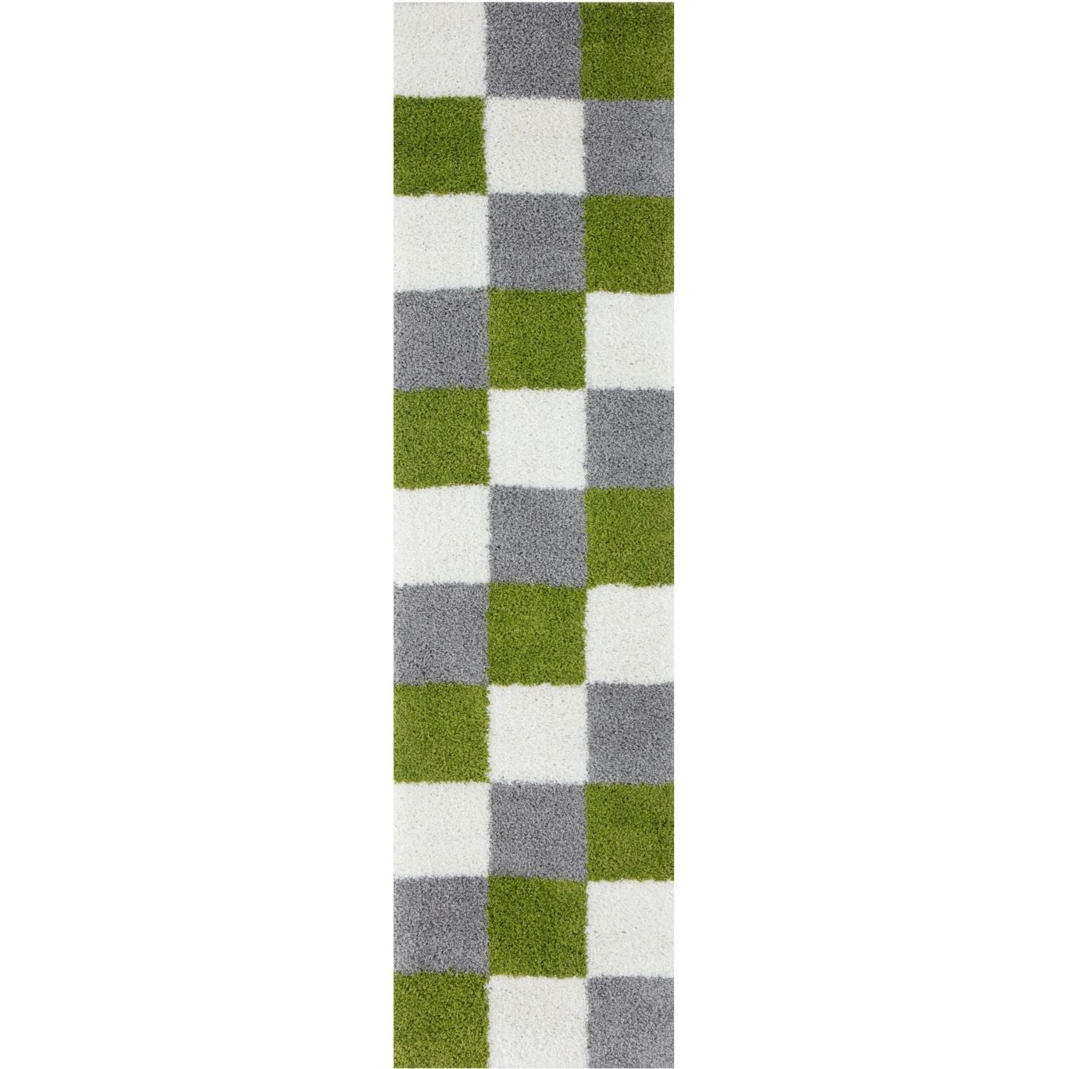 Geometric Design Thick Shaggy Area Rugs Green