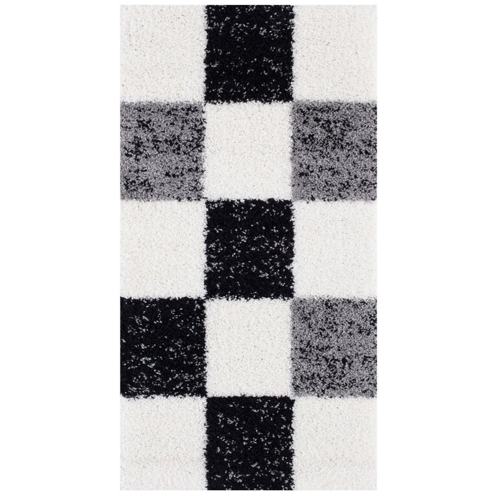 Geometric Design Thick Shaggy Area Rugs Grey