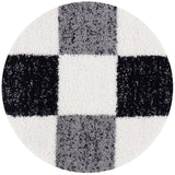 Geometric Design Thick Shaggy Area Rugs Grey