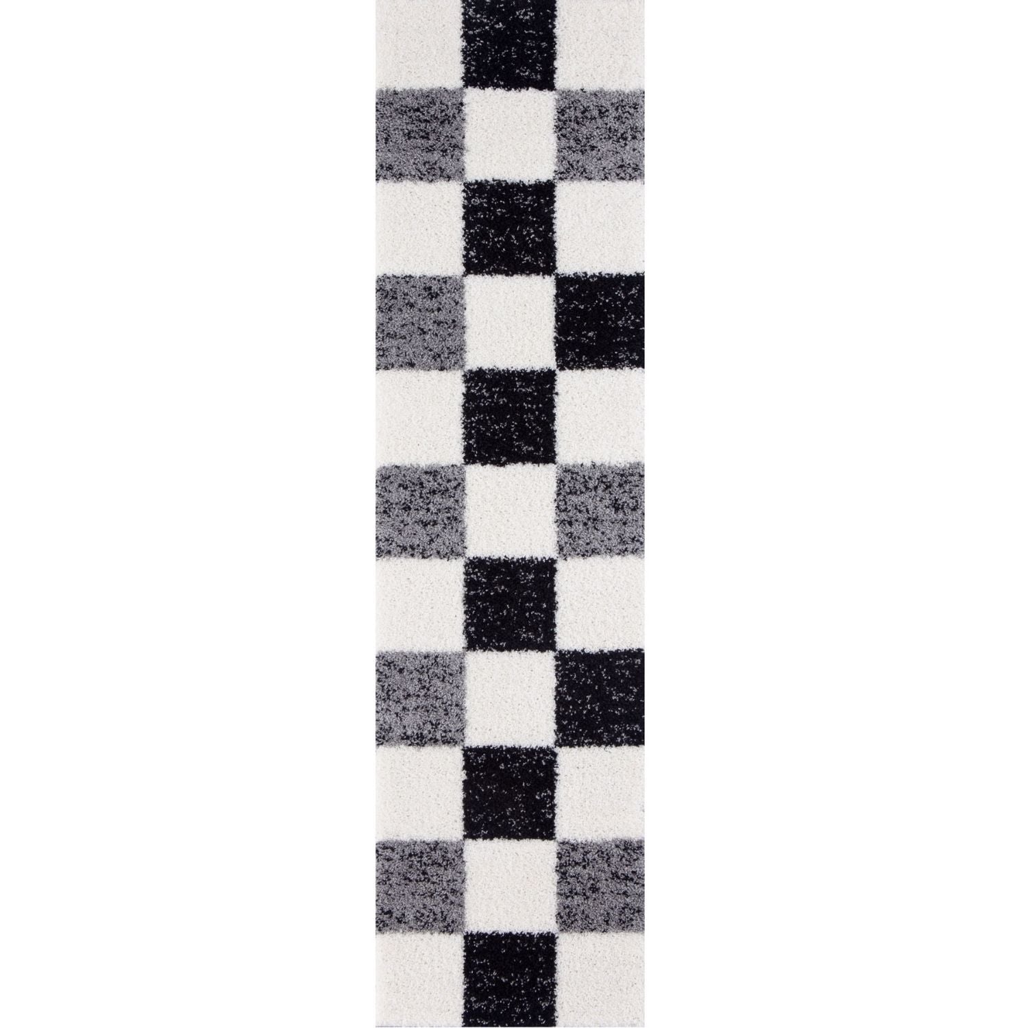 Geometric Design Thick Shaggy Area Rugs Grey