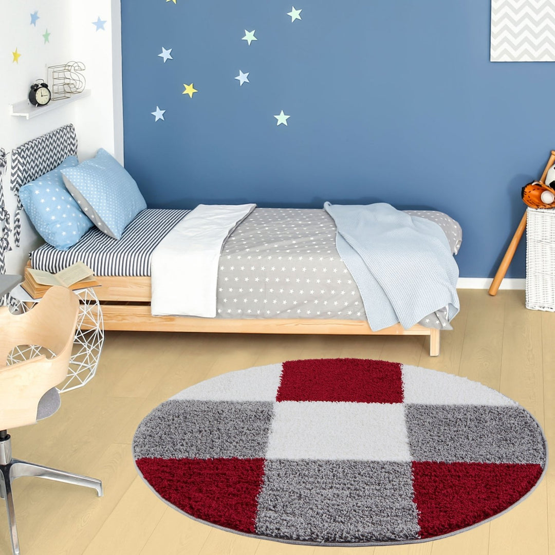 Myshaggy Geometric Red Rug