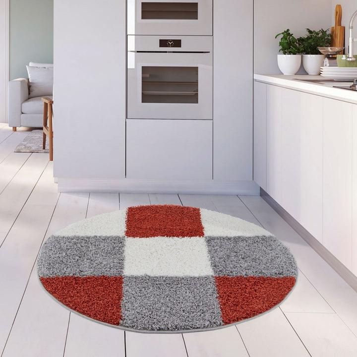 Geometric Design Thick Shaggy Area Rugs Terra