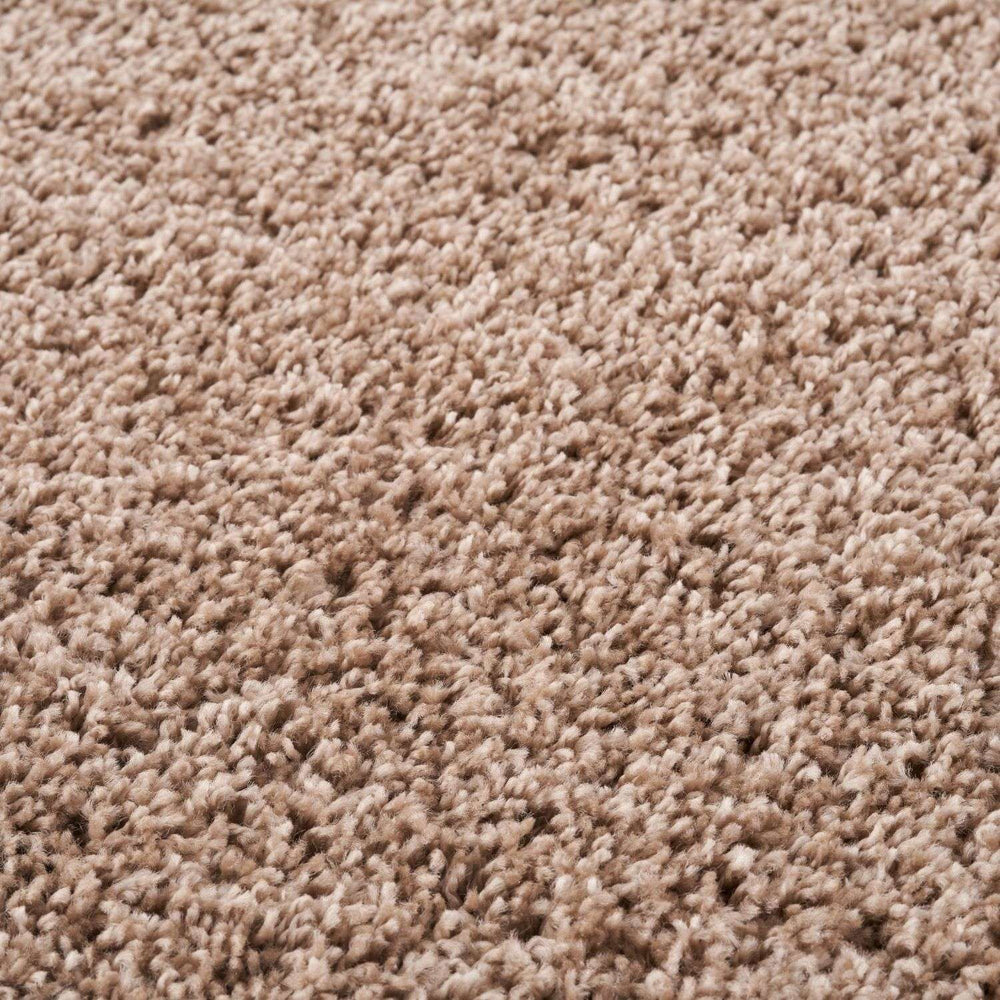 Beige colour Shaggy rug Plain design thick pile, non-shedding.