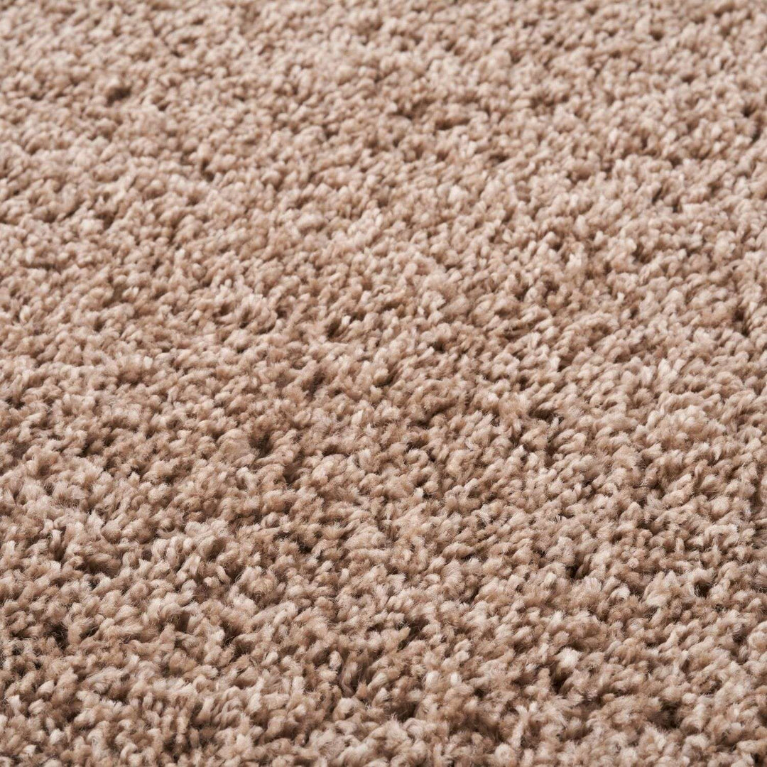 Beige colour Shaggy rug Plain design thick pile, non-shedding.