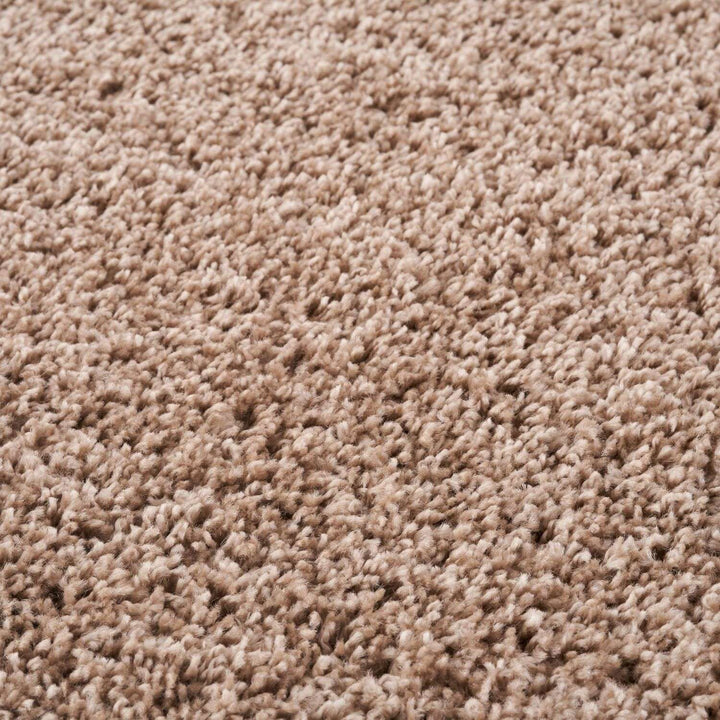 Beige colour Shaggy rug Plain design thick pile, non-shedding.