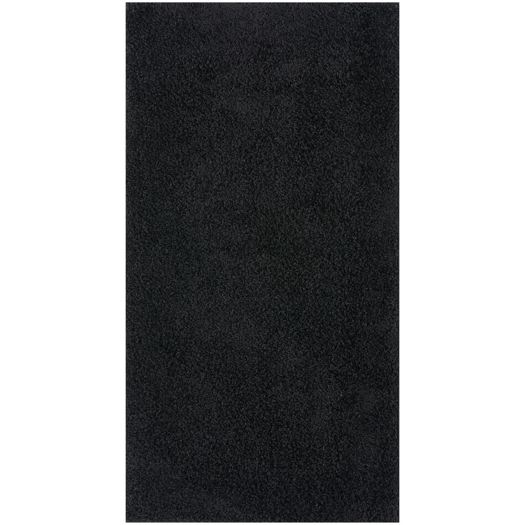 Black shaggy Rug Plain design thick pile, high quality, soft & durable.