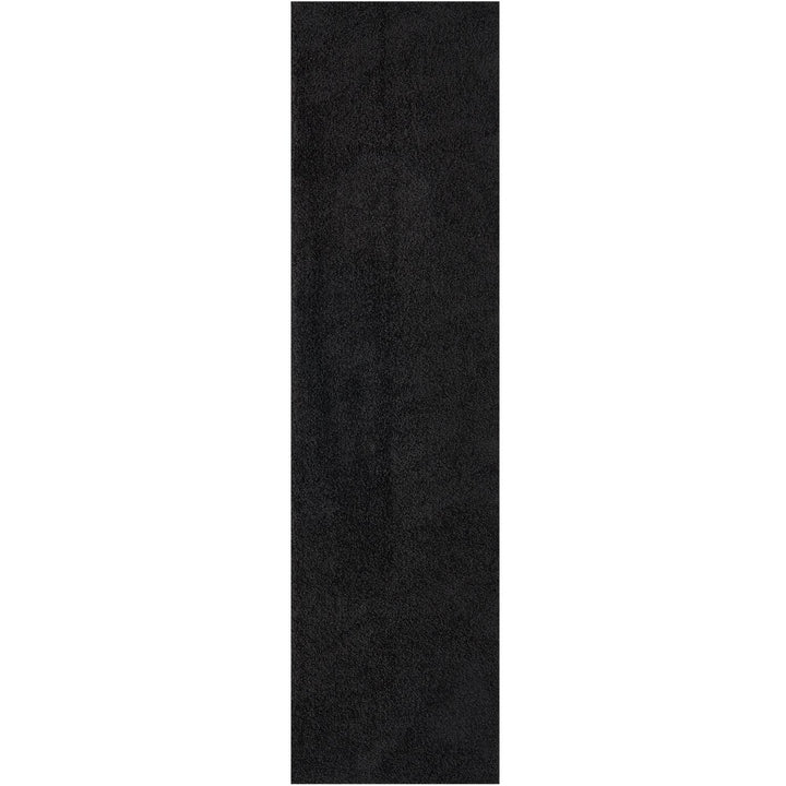 Black shaggy Rug Plain design thick pile, high quality, soft & durable.