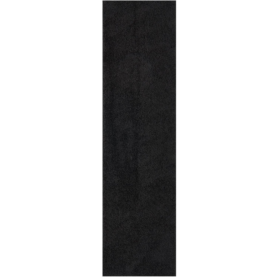 Black shaggy Rug Plain design thick pile, high quality, soft & durable.