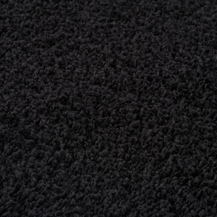 Black shaggy Rug Plain design thick pile, high quality, soft & durable.