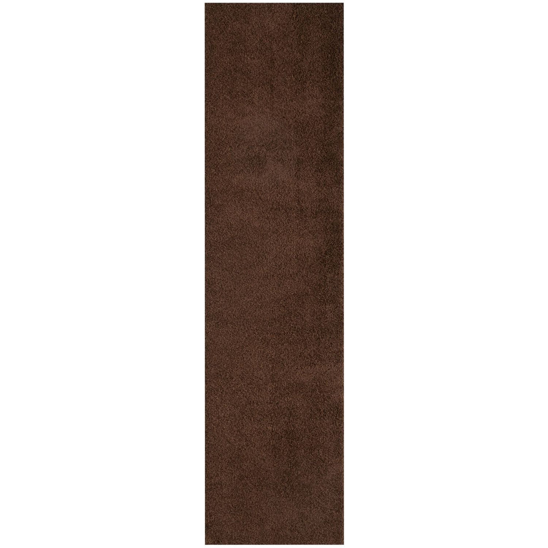 Shaggy Rug Plain Brown non-shedding, high-quality