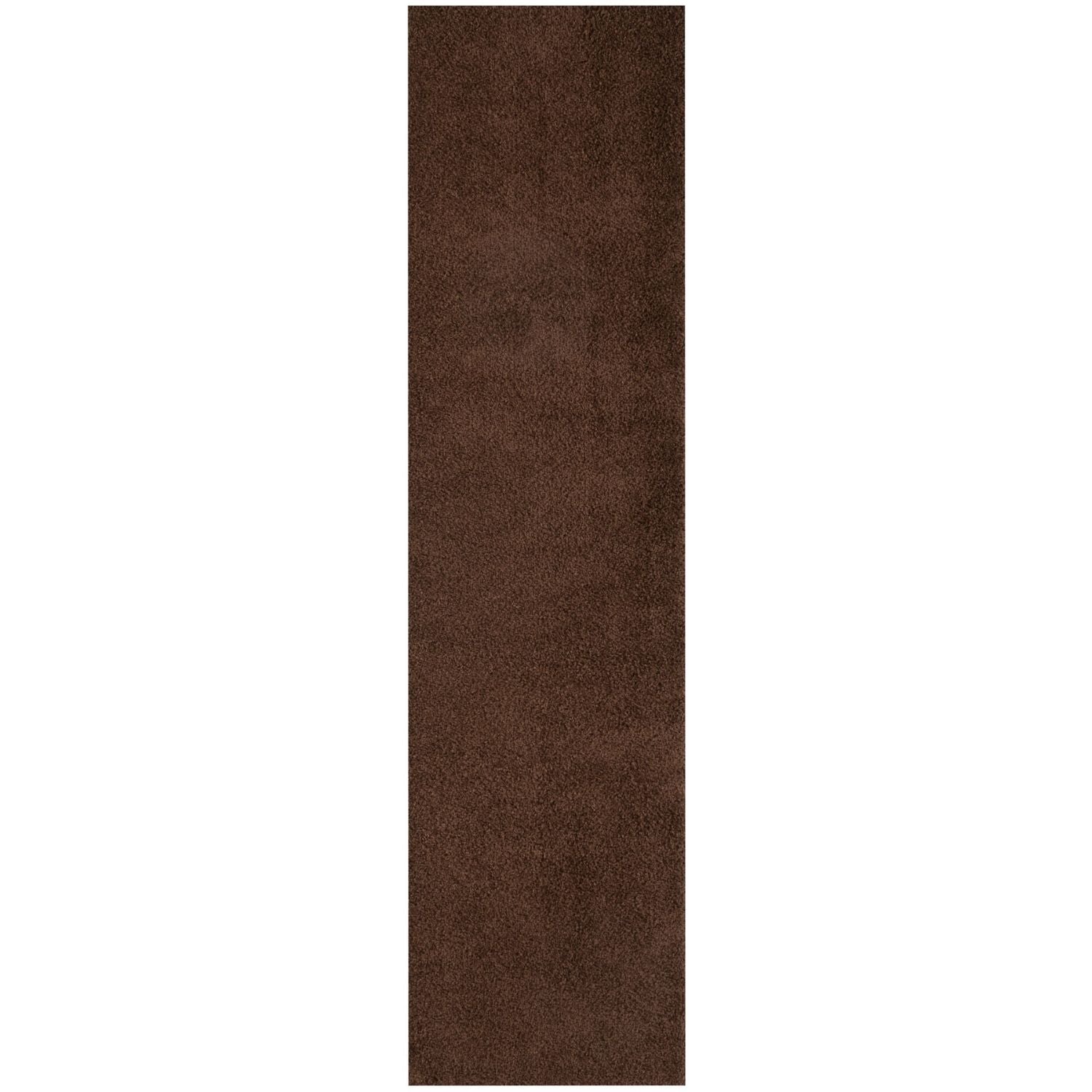 Shaggy Rug Plain Brown non-shedding, high-quality