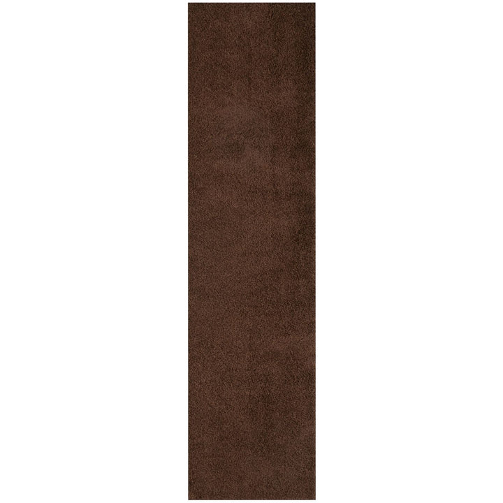 Shaggy Rug Plain Brown non-shedding, high-quality