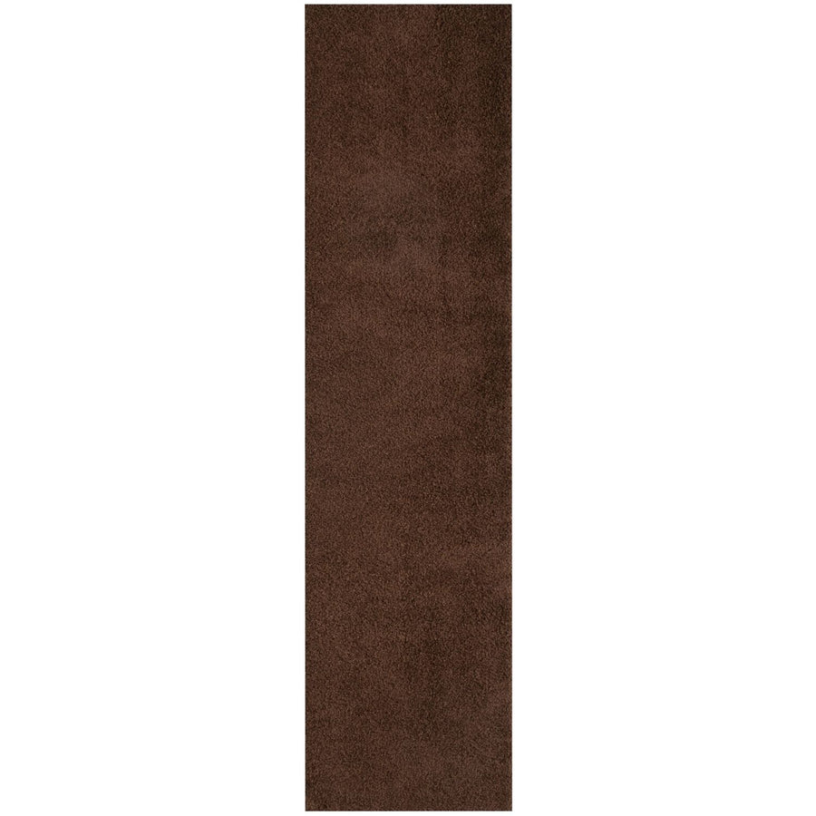 Shaggy Rug Plain Brown non-shedding, high-quality