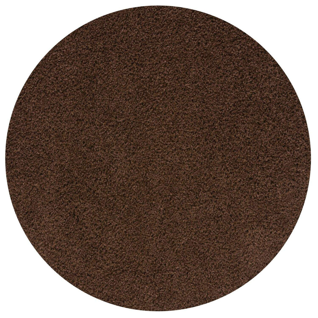 Shaggy Rug Plain Brown non-shedding, high-quality
