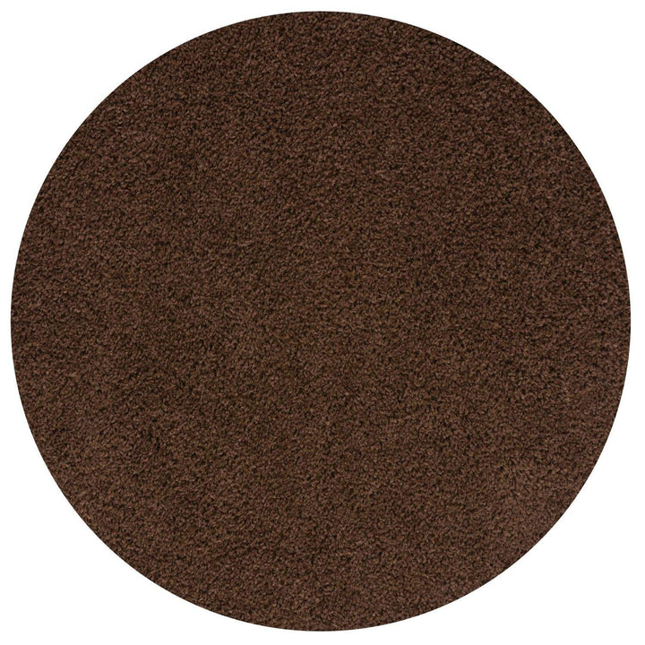 Shaggy Rug Plain Brown non-shedding, high-quality