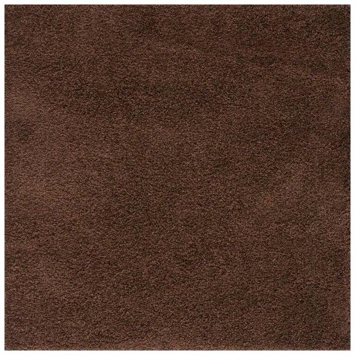 Shaggy Rug Plain Brown non-shedding, high-quality