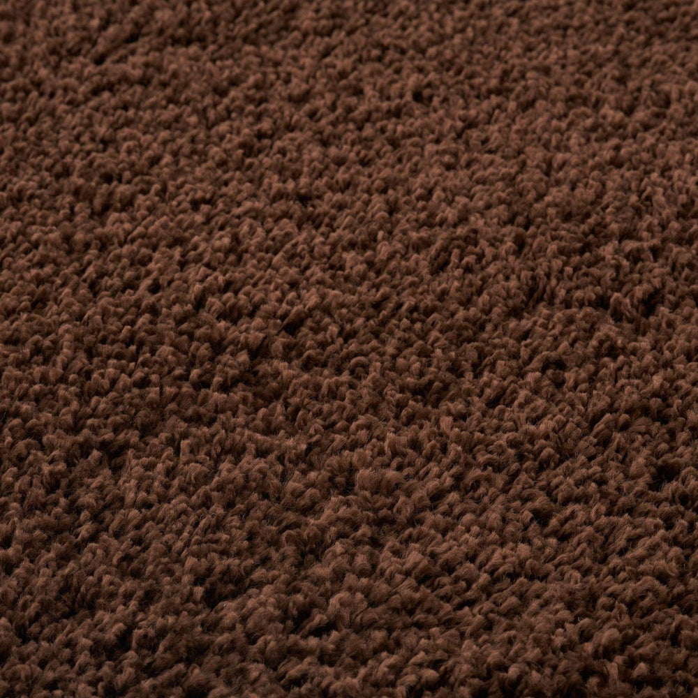 Shaggy Rug Plain Brown non-shedding, high-quality