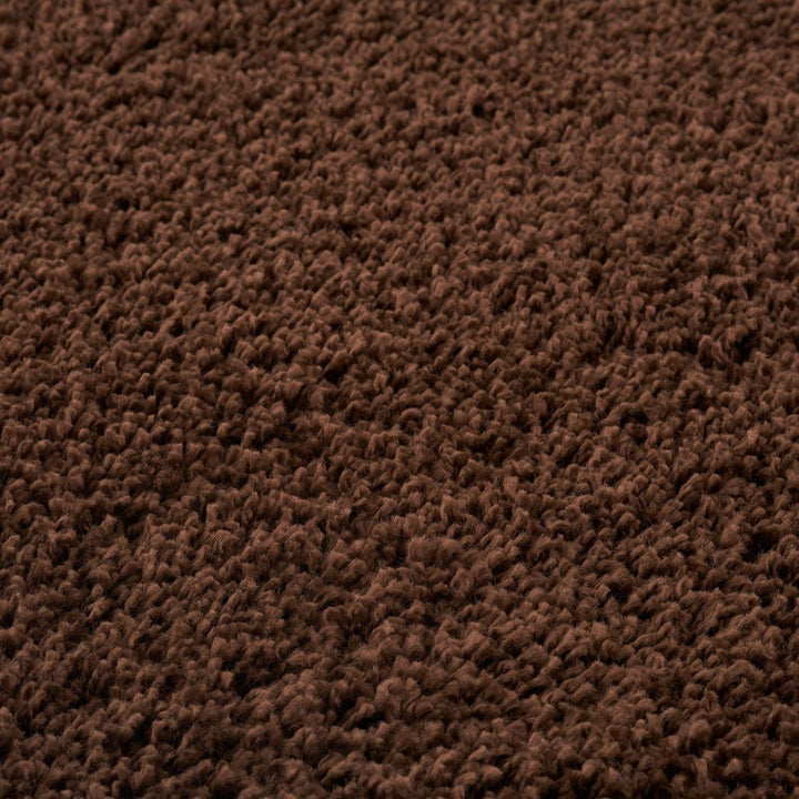 Shaggy Rug Plain Brown non-shedding, high-quality