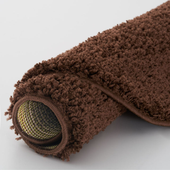 Shaggy Rug Plain Brown non-shedding, high-quality
