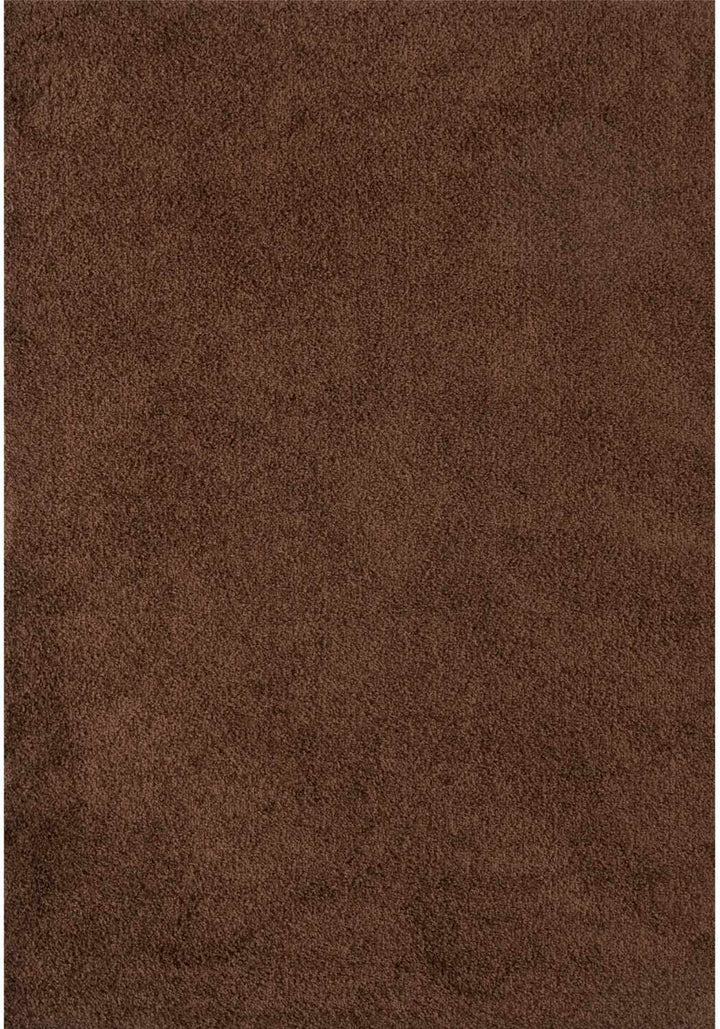 Shaggy Rug Plain Brown non-shedding, high-quality