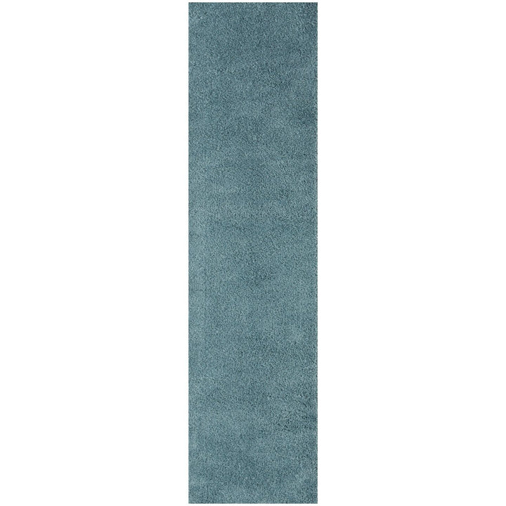 Shaggy duck egg blue rug high quality, thick pile 30 mm, easy to clean.