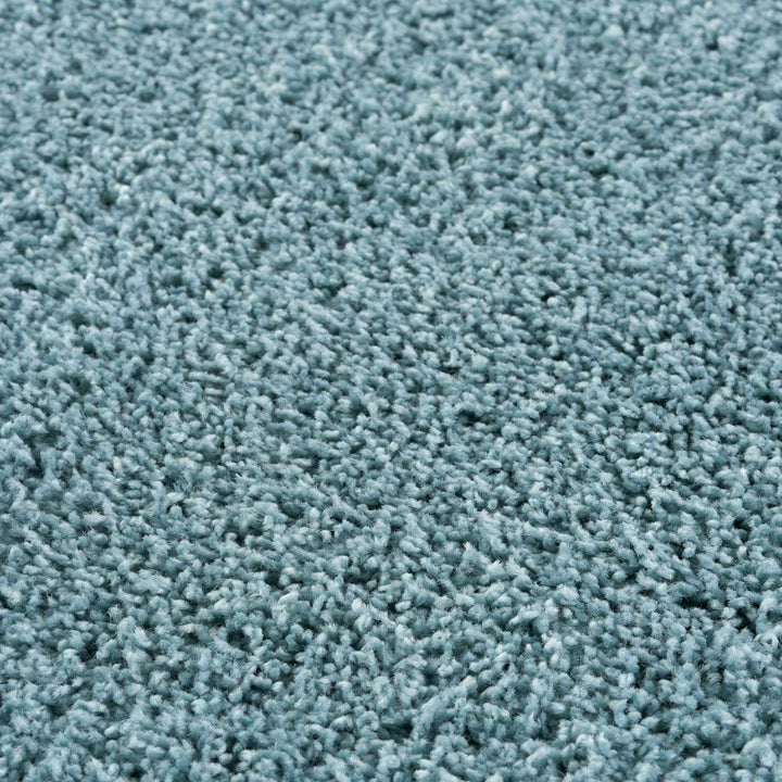 Shaggy duck egg blue rug high quality, thick pile 30 mm, easy to clean.