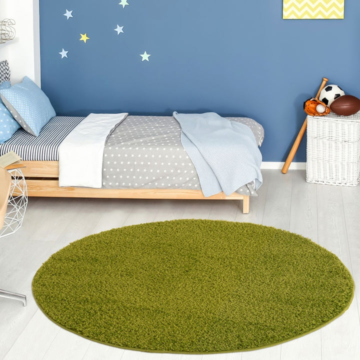 Shaggy Green Rug Soft and Durable, Non-Shedding, High Quality.