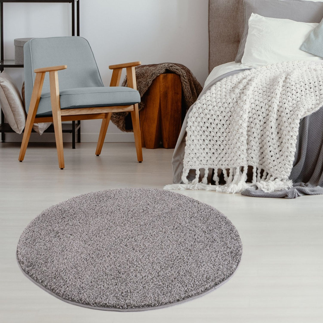 Grey shaggy rug Easy to clean, Colourfast, Resilient, Pet-friendly