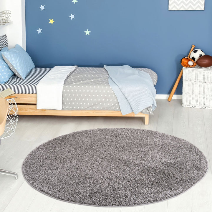 Grey shaggy rug Easy to clean, Colourfast, Resilient, Pet-friendly