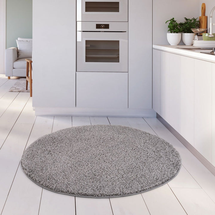 Grey shaggy rug Easy to clean, Colourfast, Resilient, Pet-friendly