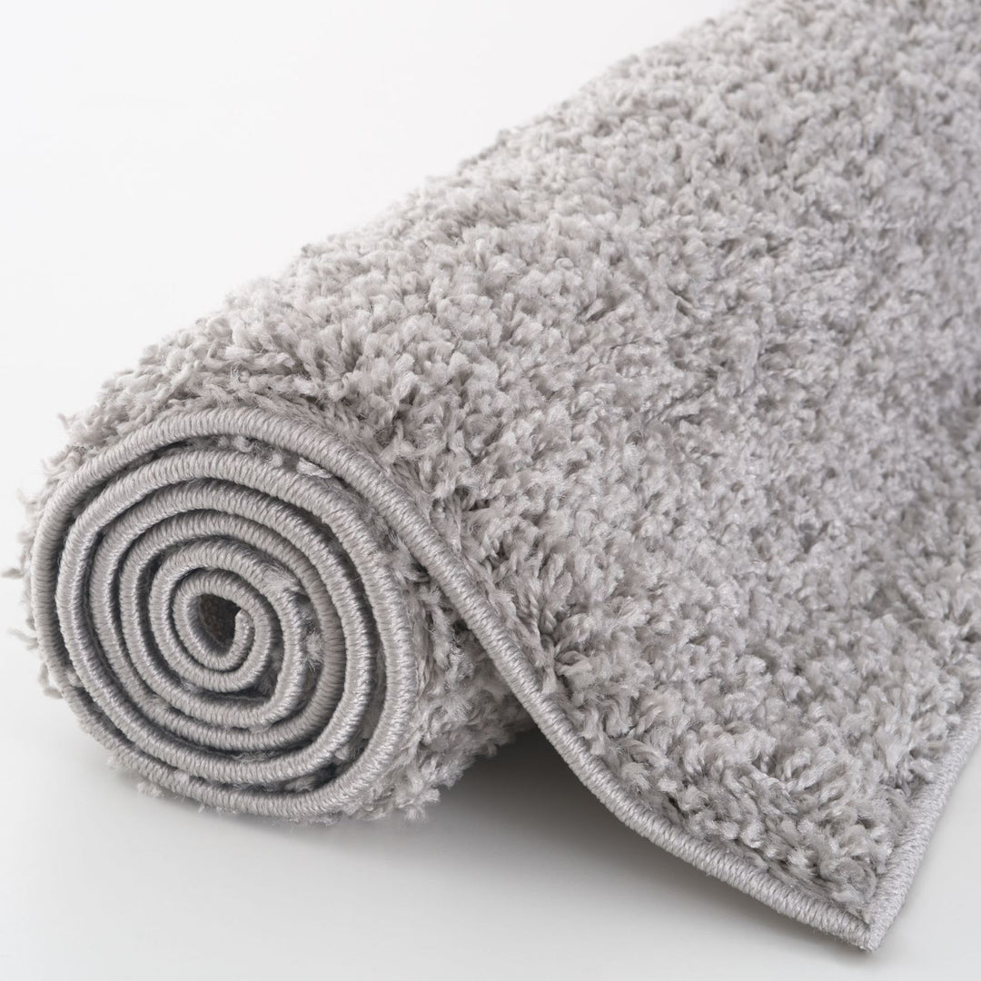 Grey shaggy rug Easy to clean, Colourfast, Resilient, Pet-friendly