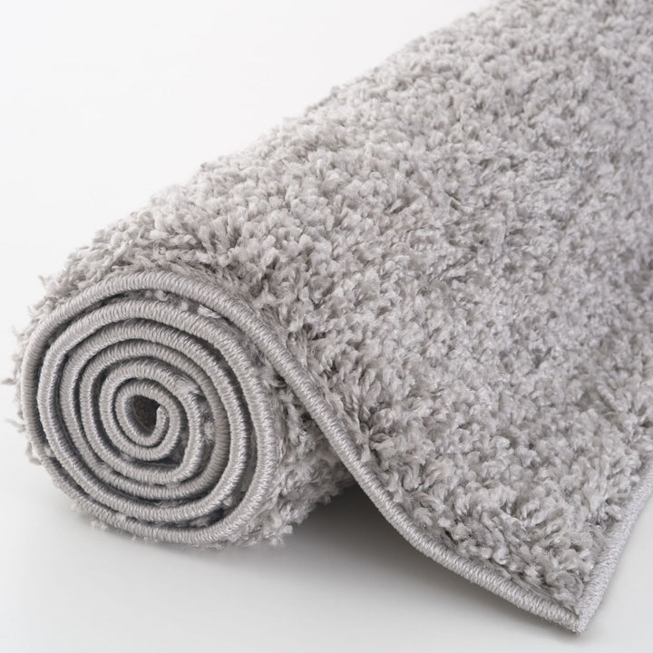 Grey shaggy rug Easy to clean, Colourfast, Resilient, Pet-friendly