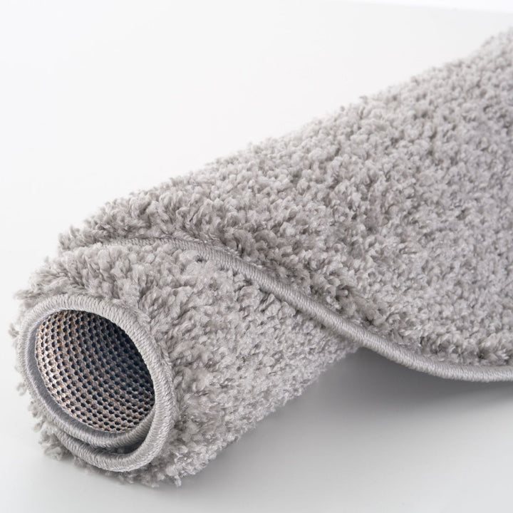 Grey shaggy rug Easy to clean, Colourfast, Resilient, Pet-friendly