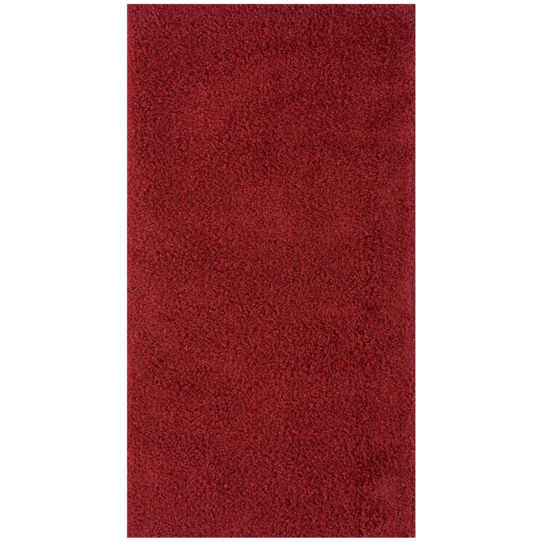 Shaggy Rug Plain Red non-shedding easy to clean