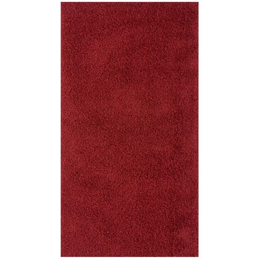 Premium Shaggy Rug Plain Red Rectangle Shape | The Rugs