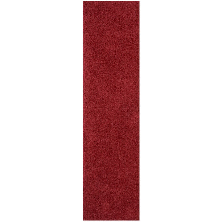 Shaggy Rug Plain Red non-shedding easy to clean