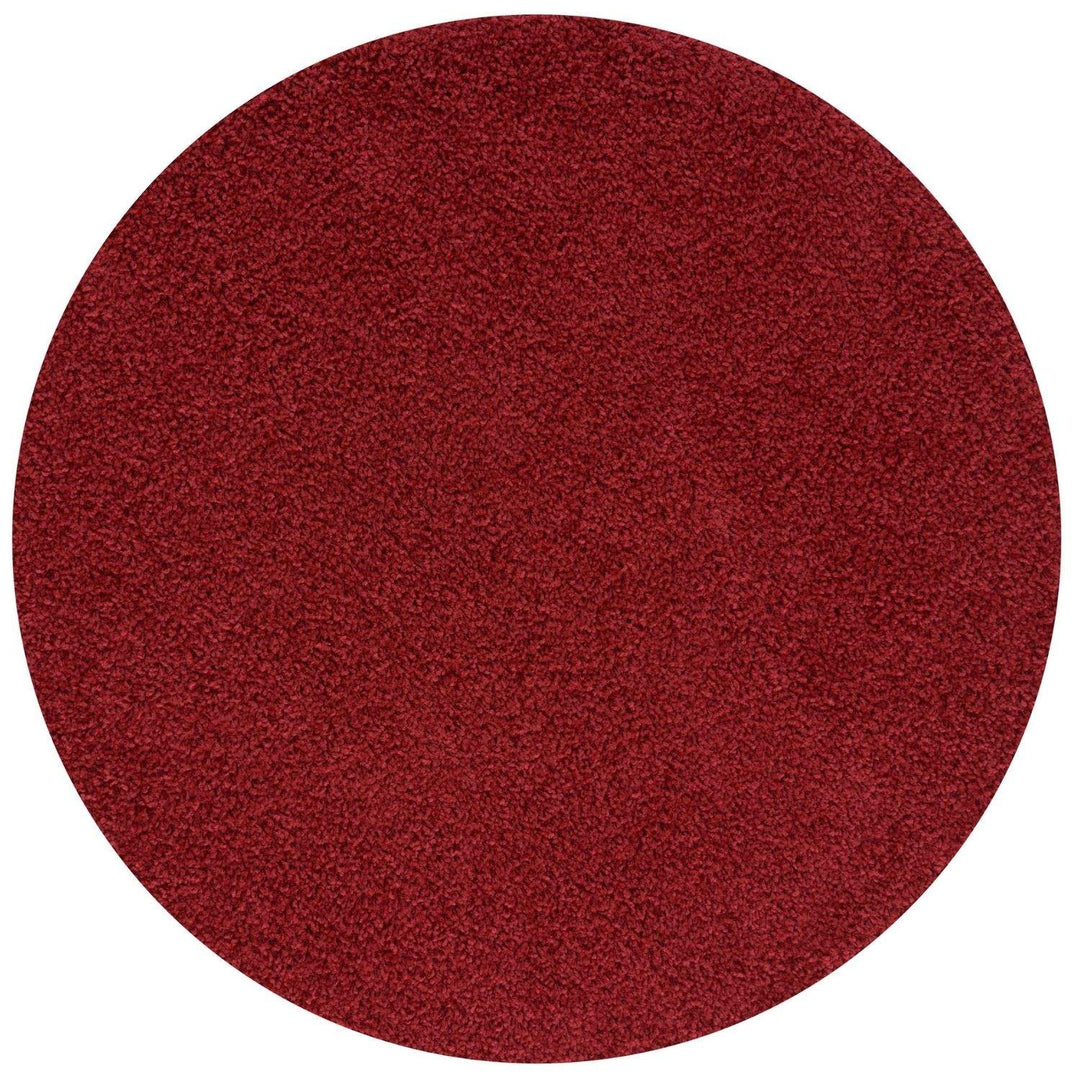Shaggy Rug Plain Red non-shedding easy to clean