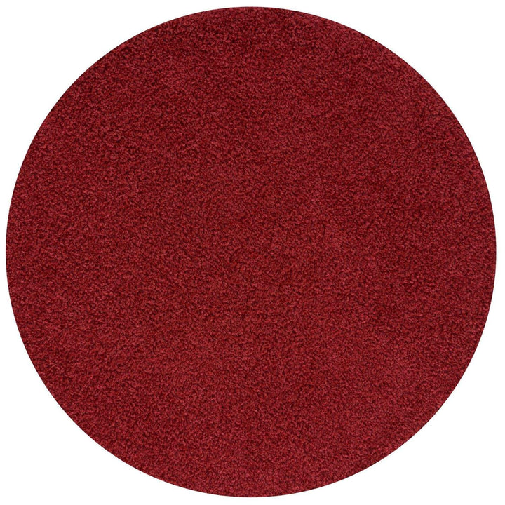 Shaggy Rug Plain Red non-shedding easy to clean